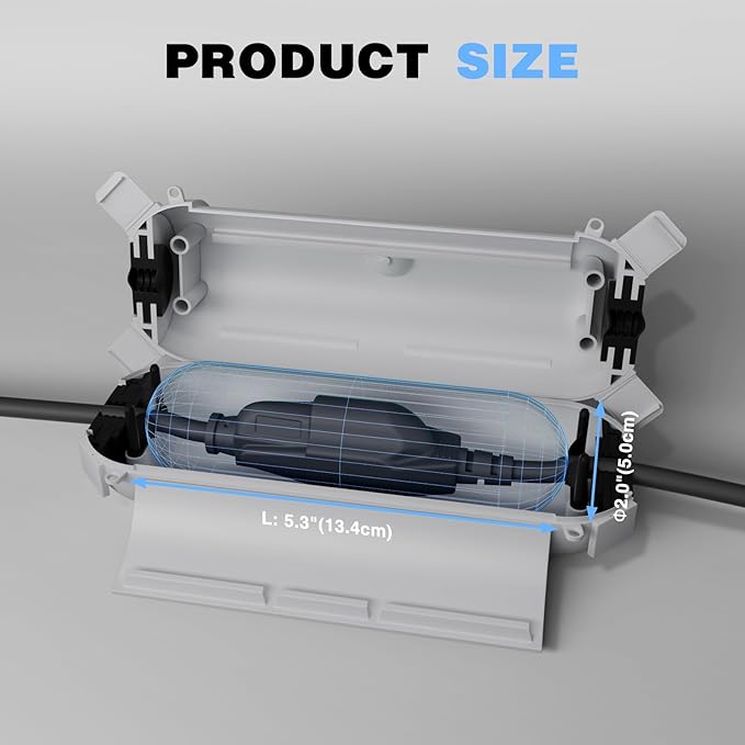 Flemoon [3 Pack] Outdoor Extension Cord Cover Waterproof, Weatherproof Electrical Connection Box for Straight Plug, Outlet, Socket, Halloween, Christmas Holiday Decoration String Light, Light Grey