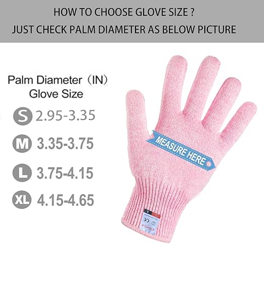 Cut Resistant Gloves, 2 Pairs of Food Grade Cut Resistant Gloves, Cutting Gloves for Kitchen, Oyster Shucking, Fish Fillet Processing, Carving Wood and Gardening(Medium-Pink)