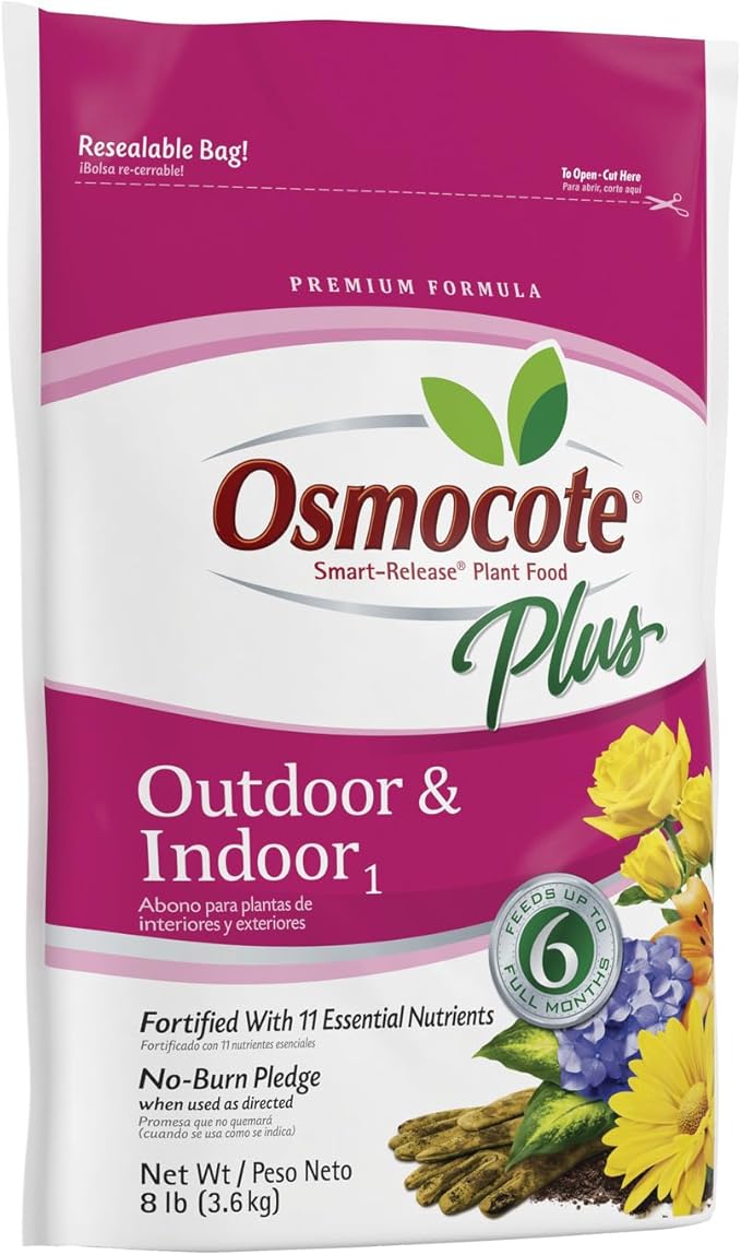 Osmocote Smart-Release Plant Food Plus Outdoor & Indoor₁, Granular Fertilizer with 11 Essential Nutrients, 8 lbs.