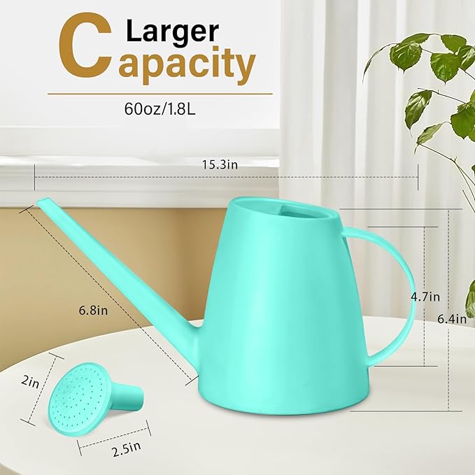 Plastic Watering Can - 1/2 Gallon - Turquoise