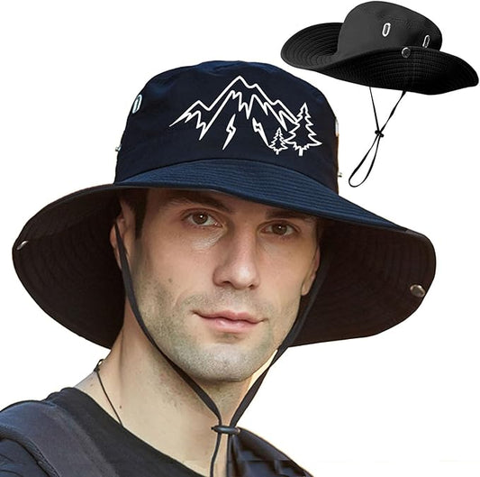 Bucket Hats for Men Sun Hats Bucket Fishing Hat for Men Wide Brim Cowboy Hiking Hat for Mens