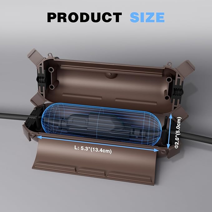 Flemoon [3 Pack] Outdoor Extension Cord Waterproof Cover, Weatherproof Electrical Connection Box for Outdoor Plug, Outlet, Outdoor Outlet, Socket, Halloween, Christmas Holiday Decoration Light, Brown