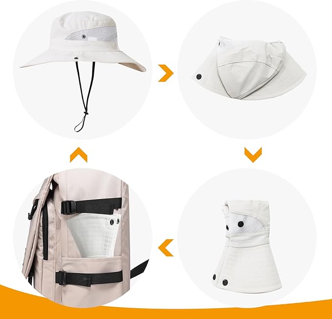 PFFY Sun Bucket Hats for Women Men UV Protection Wide Brim Fishing Hat Beach Outdoor Essentials
