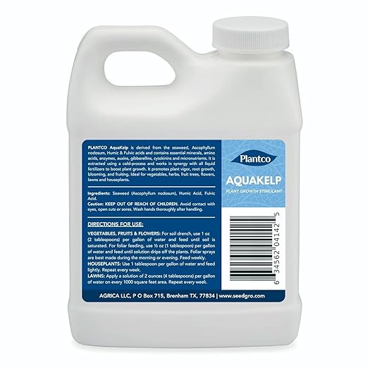 Liquid Seaweed Fertilizer for Plants ~ Kelp Concentrate for Vegetables, Fruits, Houseplants and Lawn | 16 fl oz Ascophyllum nodosum Spray Concentrate