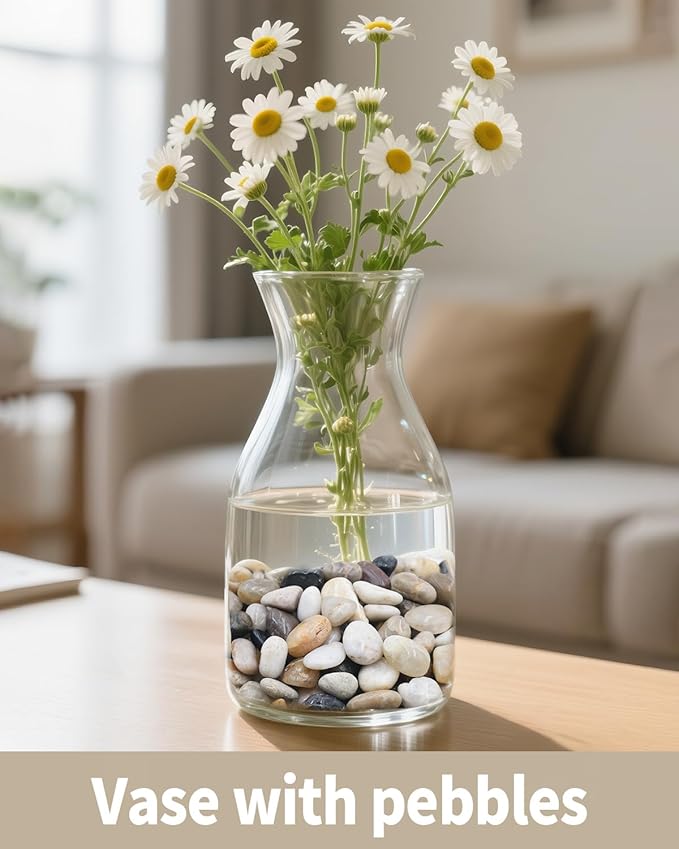 6lb Natural Polished River Rocks - 5/16-5/8 Inch Decorative Stones for Plants Garden Landscaping & Outdoor Decor Small Smooth Pebbles for Indoor/Outdoor