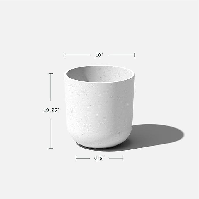 Veradek Mason Series Lima Planter - Round Planter for Indoor or Outdoor Porch/Garden | Made from Plastic-Stone Composite with Drainage Holes | Modern Décor for Succulents, Flowers, Small Plants