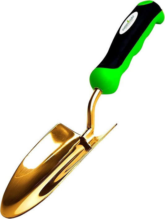 Garden Guru Super Strong Titanium Garden Trowel Hand Shovel - Rust Resistant - Ergonomic Handle - Perfect Tool for Gardening, Weeding, Transplanting and Digging in Garden Beds