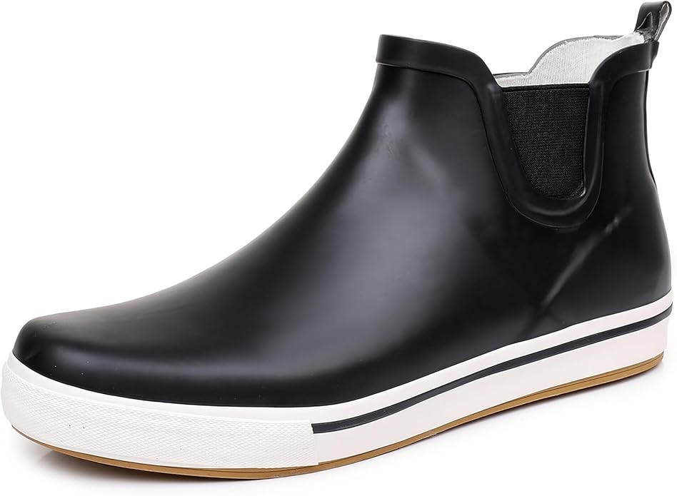 WTW Womens Rain Boots Deck Boots for Men - Lightweight Waterproof Rubber Fishing Rain Shoes with High Traction for Gardening Camping