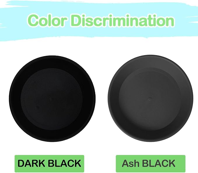 Plant Saucer 6.6 inch (5.2" at Base) Pack of 6, Thick Strong Durable Plastic Planter Water Catcher Trays for Pots Indoors Potted Flower Bottom Drainage Catch Plate Drain Drip Dish for Outdoor