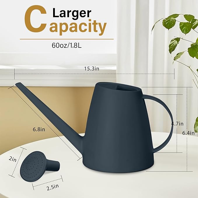 Plastic Watering Can - 1/2 Gallon - Black