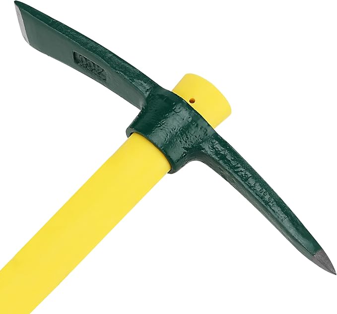 KEILEOHO 2 PCS 15 Inches Pick Mattock Hoe, Forged Weeding Garden Pick Axe with Fiberglass Handle, Weeding Mattock Hoe for Gardening, Loosening Soil, Camping
