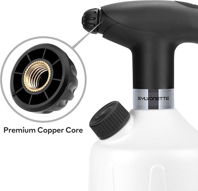 Electric Spray Bottle Automatic Plant Mister 1.8L Rechargeable Battery Powered Sprayer Continuous Spray Bottle,Pump Sprayer, Indoor Watering Can for Plants White