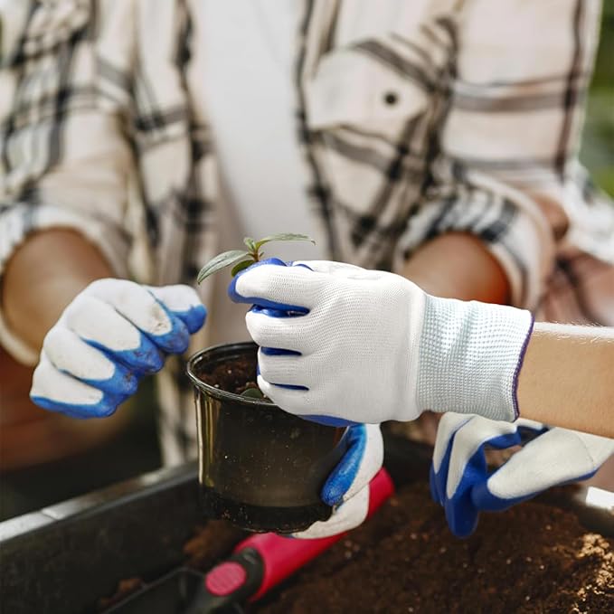 120 Pairs Gardening Work Gloves Bulk for Men Women, Breathable Rubber Coated Garden Gloves for Construction, 9.1 Inch