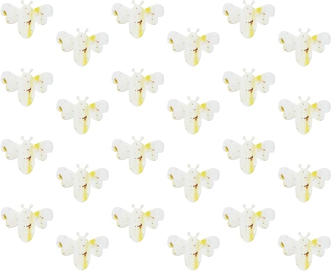 Wildflower Seed Paper - Set of 24 Yellow Bee-Shaped with Envelopes and Planting Instruction, Writable & Plantable Gift for Moms and Plant Lovers, Ideal for Weddings, & Baby Showers