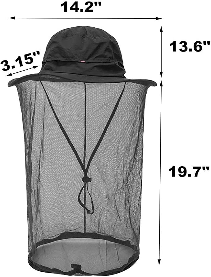 Peicees Head Net Hat for Men Women Adventure Fishing Hat Safari Hat for Hunting Camping Hiking