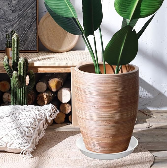 6 8 10 inch Plant Saucer, 12 Pcs Heavy Sturdy Plastic Planter Trays Pot Tray for Indoor Outdoor, Plant Water Plate Drip Trays for Pots, (White)