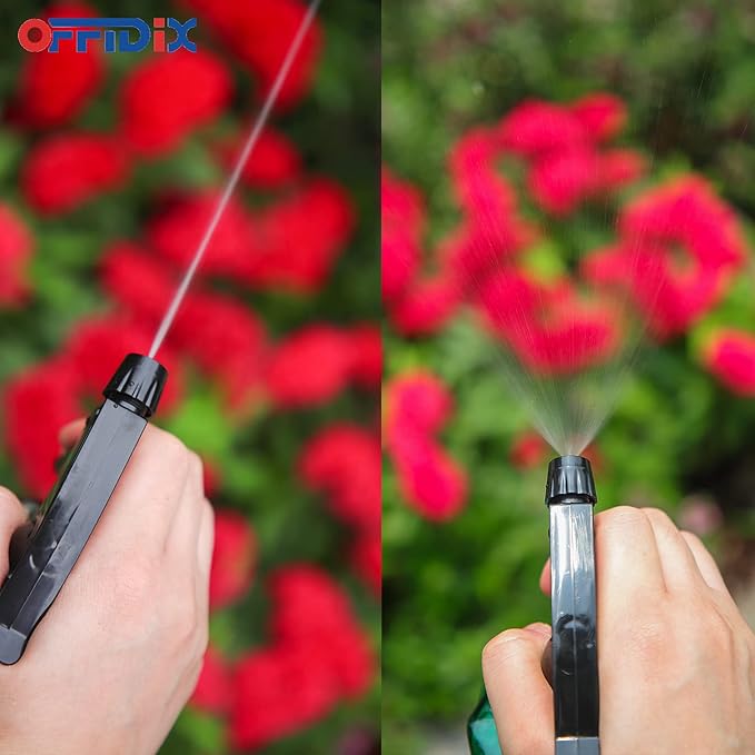 OFFIDIX Glass Spray Bottle, Pressure Watering Can, Indoor Plant Mister, Adjustable Nozzle, 0.4L/13.5oz Handheld Spray Bottle for Garden Plants Cleaning Solutions (Amaranth)