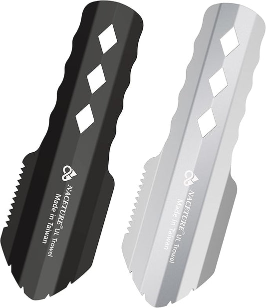 NACETURE Ultralight Backpacking Trowel Aluminum Shovel Small Potty Multitool with Longer Handle Design Essential for Hiking, Camping and Survival Bags(Black 1 Pack)
