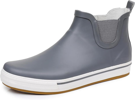 WTW Womens Rain Boots Deck Boots for Men - Lightweight Waterproof Rubber Fishing Rain Shoes with High Traction for Gardening Camping