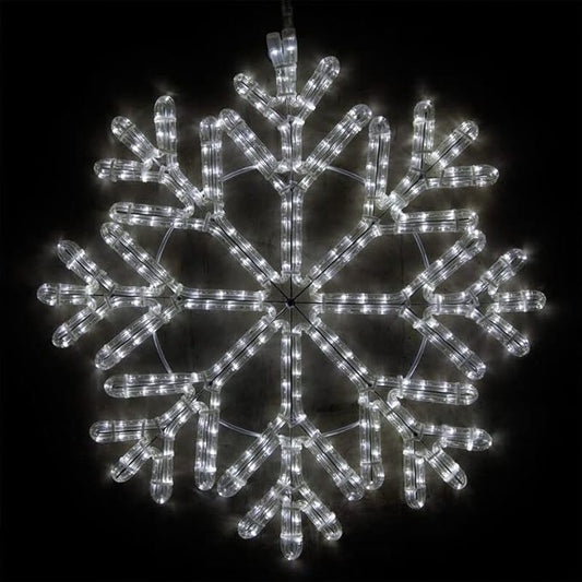 Wintergreen Lighting 24" LED Snowflake Light Christmas Decorations Outdoor, 40 Point Cool White Rope Light