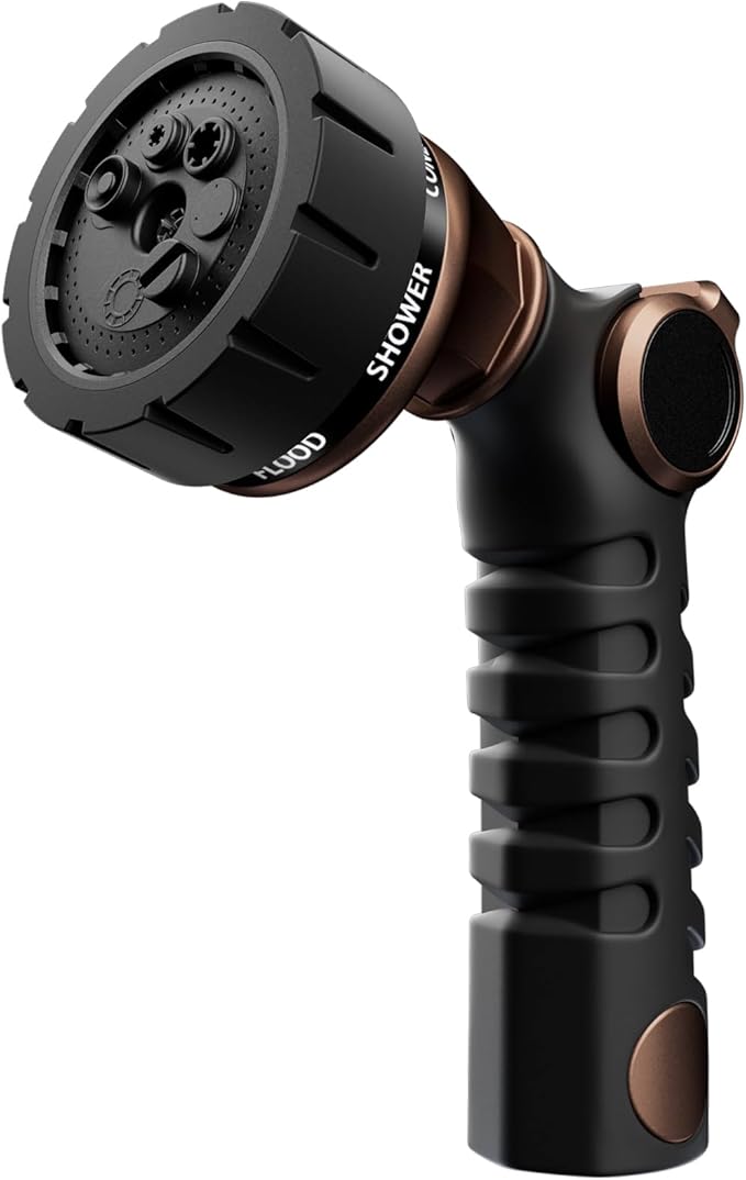 RESTMO Heavy Duty Hose Nozzle, Metal Garden Water Hose Sprayer with 7 Watering Patterns, Thumb Control, On Off Valve, High Pressure Nozzle Sprayer for Watering Plants, Car and Pet Washing
