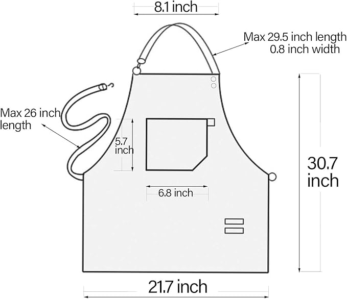 No-Tie Canvas Apron Heavy-Duty 16OZ Work Apron With Front Pocket Extra Long Straps Adjustable M–XXL (Coffee)
