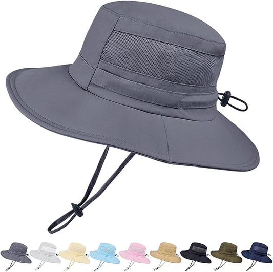 Sun Hat for Men/Women, UPF 50+ Fishing Hat,Waterproof Wide Brim Bucket Hat Foldable Boonie Hat for Hiking Garden Safari Beach