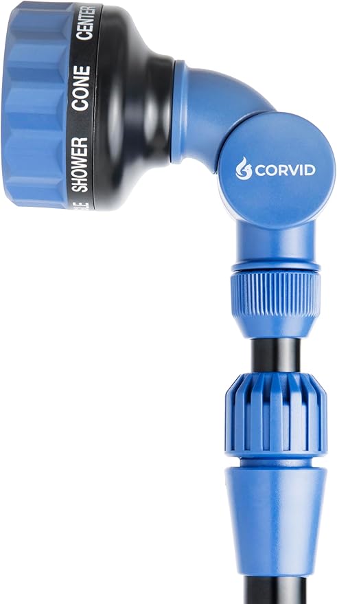 5-Pack with Corvid Adjustable Thumb Control Garden Watering Wand, 19-24 Inch Telescoping Hose Nozzle 8 Spray Patterns, Heavy-Duty Zinc & Aluminum for Precise Watering and Cleaning