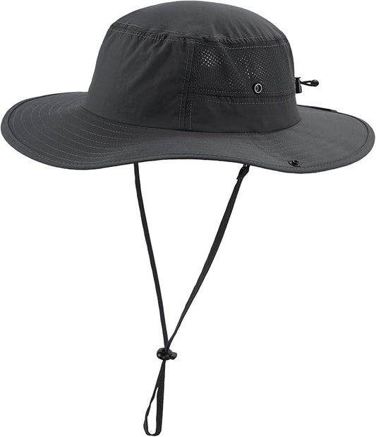 Home Prefer UPF50+ Mens Sun Hat Wide Brim Womens UV Protection Beach Bucket Hat for Fishing Hiking Snap Up Cowboy Hat