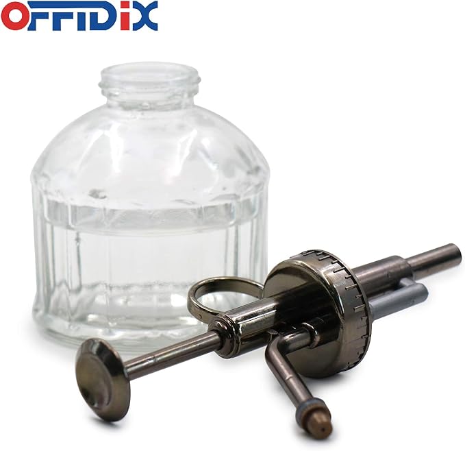 OFFIDIX Transparent Glass Watering Spray Bottle,Plant Mister with Plastic Bronze Plastic Top Pump, Glass Small Watering Can for Indoor Potted Plant, Outdoor Indoor Garden, Plants, Cleaning Solutions