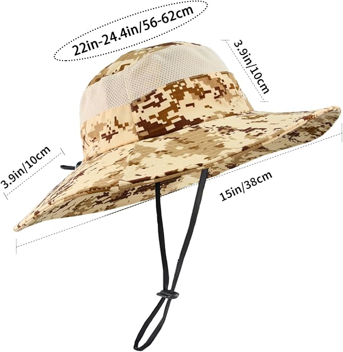 Sun Hats for Men Women Fishing Hat UPF 50+ Breathable Wide Brim Summer UV Protection Hat
