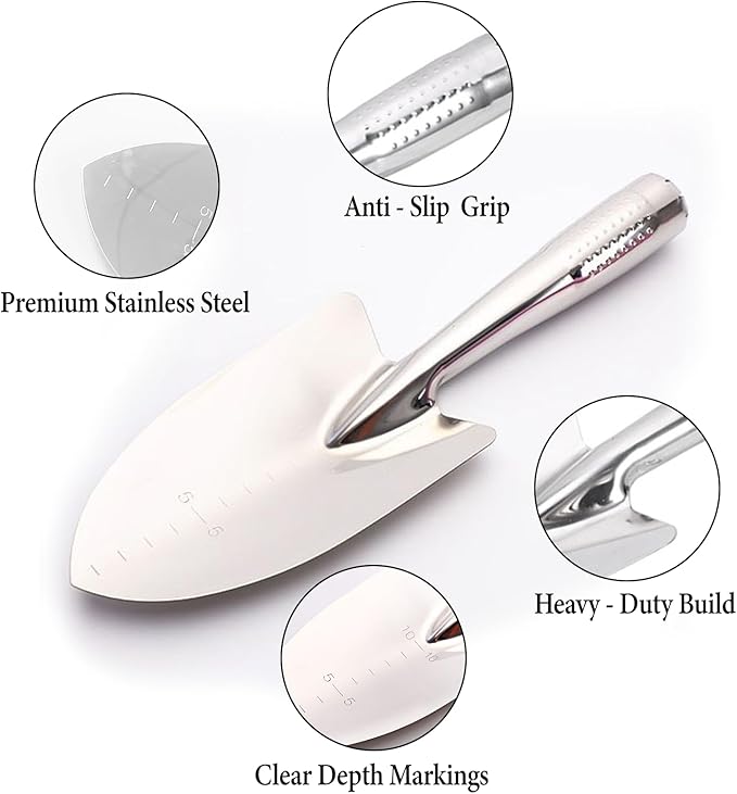 Trowel Garden Tool,2pcs Garden Shovel Hand Shovel for Gardening Garden Trowel Stainless Steel