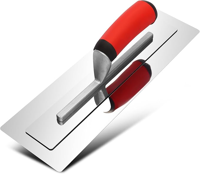 Fishark Stainless Steel Finishing Trowel 13.7"x4.1" – Professional Masonry Trowel with Ergonomic Grip for Drywall, Plastering, Wallboard