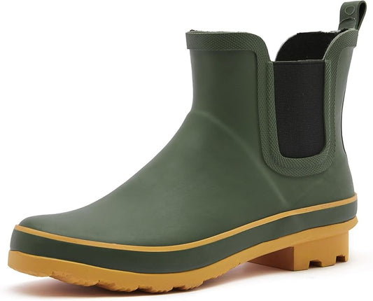 SWIFTFROG Rain Boots for Women - Waterproof Ankle Garden Shoes Anti-Slipping Floral Printed Rainboots for Ladies Stylish Light Ankle Rain Shoes, Women's Rain Footwear