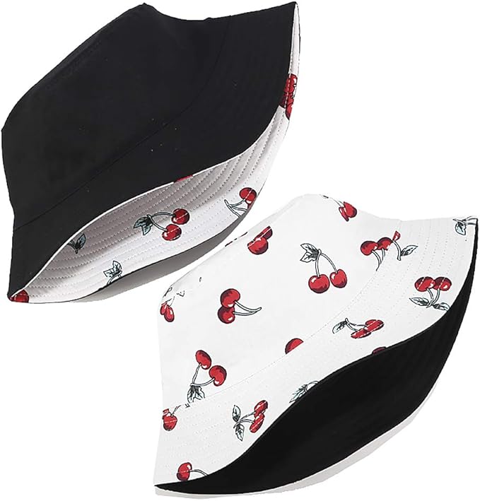 Malaxlx Bucket Hat Beach Sun Hat Fishing Hat for Women Men, Outdoor Travel Reversible Double Side Wear Fisherman Hat
