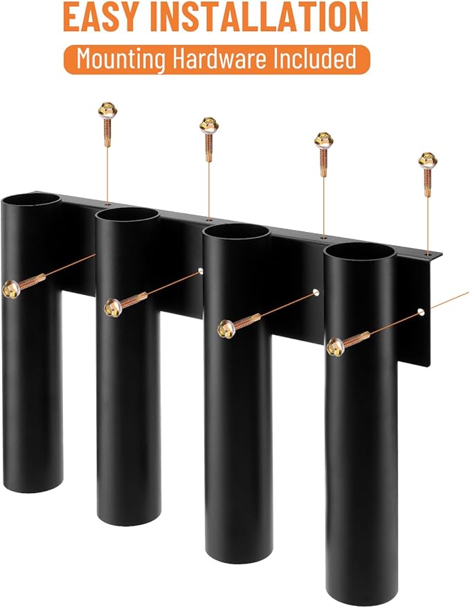 4-Hole Shovel Holder Mount for Truck Bed Trailer Landscape Hand Tool Rack Organizer for Trimmer Rake Utility UTV Accessories