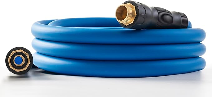 5/8" Hot/Cold Water Hose 15ft, -50℉ To 190℉ Heavy Duty,Flexible,Burst 600 Psi 3/4" Brass Fittings with Swivel Grip Handle for Outdoor,Yard, Farm, Blue