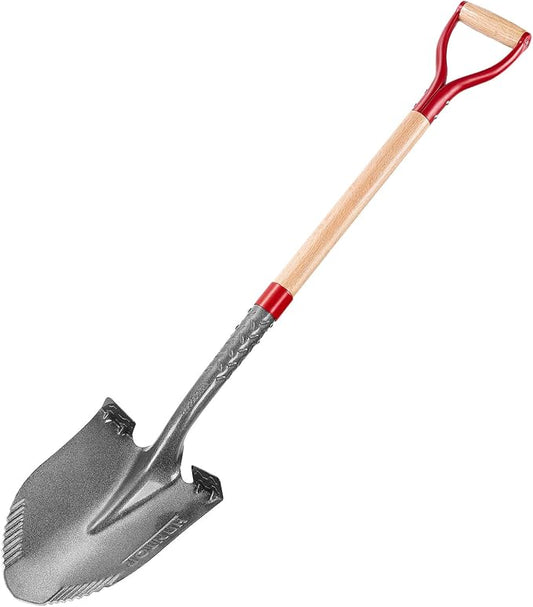 Garden Shovel Round Digging Shovel Heavy Duty Shovels for Digging Trenching Gardening Camping, 43 inches