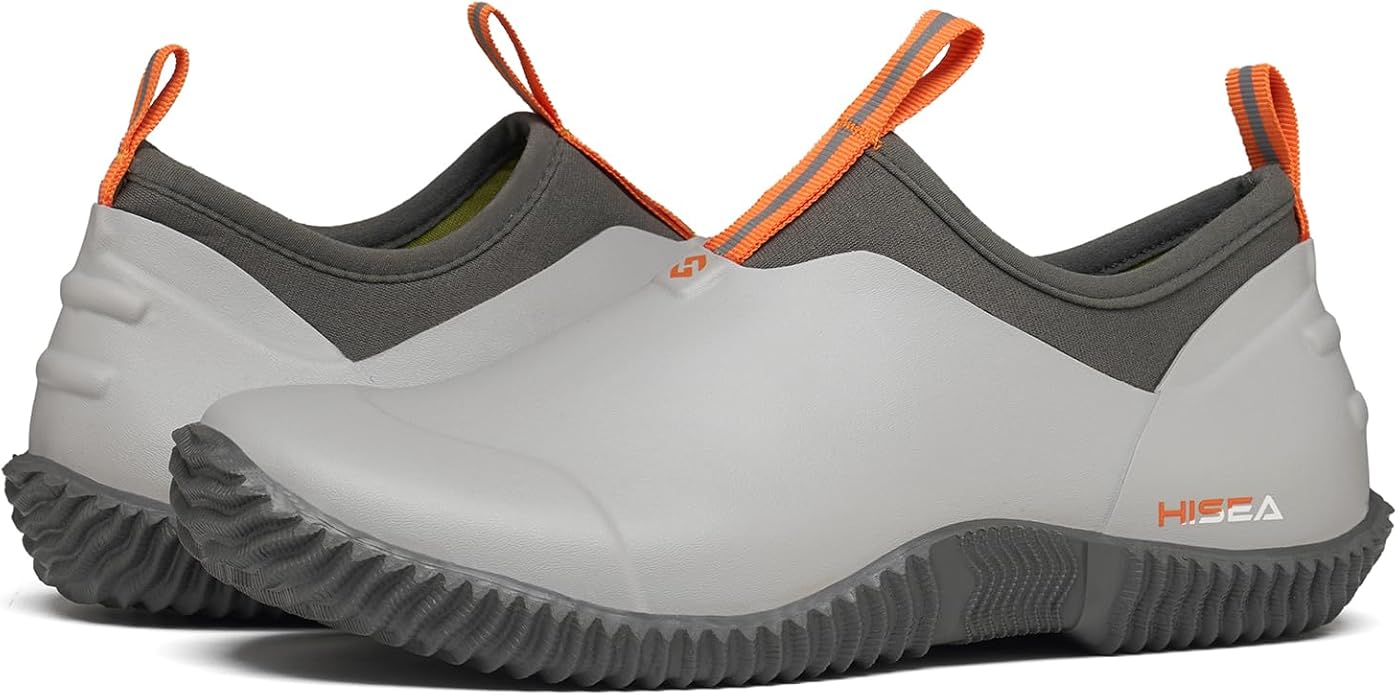 HISEA Waterproof Garden Shoes for Women Neoprene Slip-On Rubber Rain Footwear Short Ankle Booties