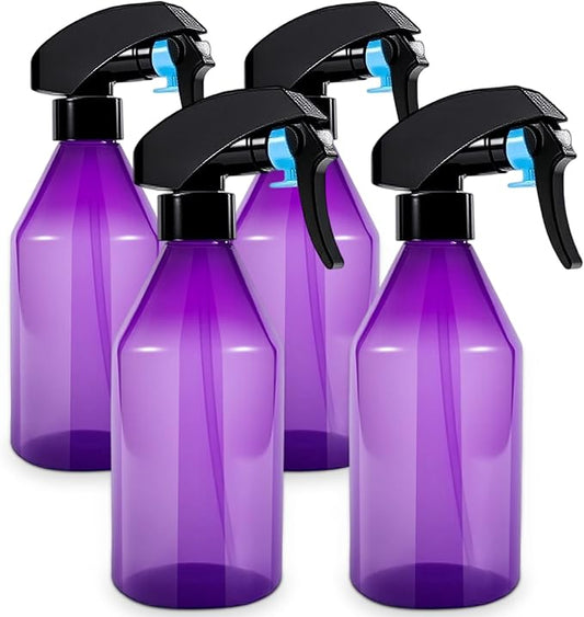 Plant Mister Spray Bottle, 10oz Plastic Fine Mist Spray Bottles, Empty Plant Sprayer Mister Water Spritzer for Gardening, Hair, Cleaning Solutions, Purple (4)