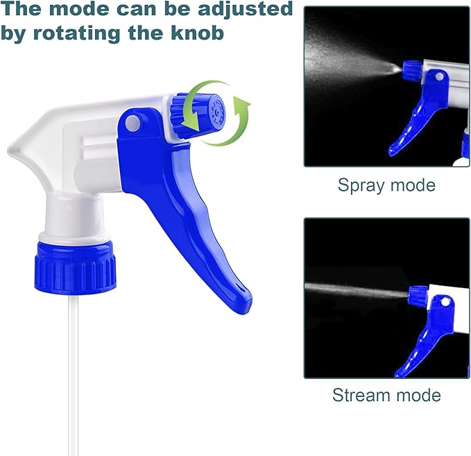 Spray Bottle Nozzles Plastic Heavy Duty Trigger Spray Nozzle Replacement Head Leak Proof Water Bottle Spray Nozzles Adjustable Head Sprayer (8, Blue)