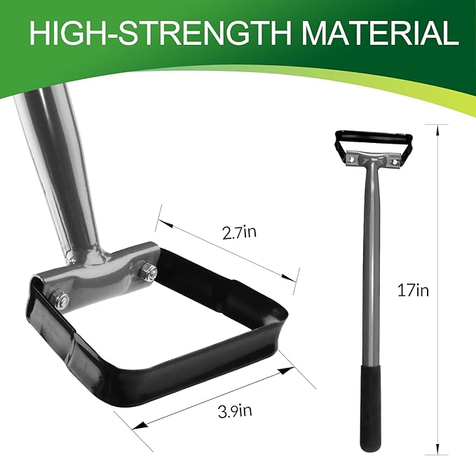 Walensee Mini Hula Hoe Garden Tool, Action Hoe for Weeding, Stirrup Hoe with 14-Inch Scuffle Loop, Gardening Weeder Cultivator, Sharp Durable Metal Hand Weed Scraper, Rake with Cushioned Grip, Grey