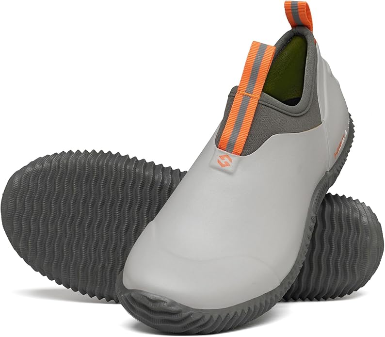 HISEA Waterproof Garden Shoes for Women Neoprene Slip-On Rubber Rain Footwear Short Ankle Booties