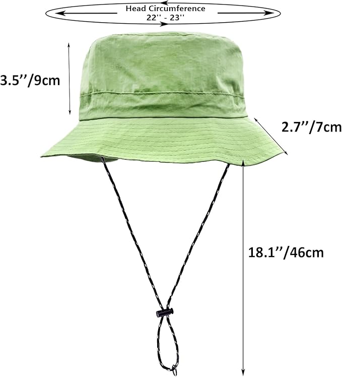 woogwin Waterproof Bucket Rain Hat with Chin Strap Quick Dry Packable Boonie Sun Hat Safari Hat UV Protection