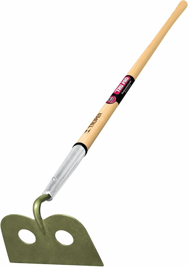 Truper 33035 Tru Pro Forged Mortar Hoe, 10-Inch Head, Ash Handle, 60-Inch