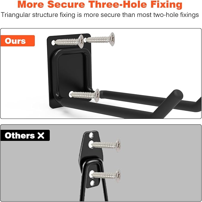 6 Packs 7.8inch Heavy Duty Garage Hooks, Garage Storage Organizer for Tool Organization, Shed Metal Utility Hooks Hanger for Tires, Bikes, Shed, Chair, Ladder, Ski and Snowboard