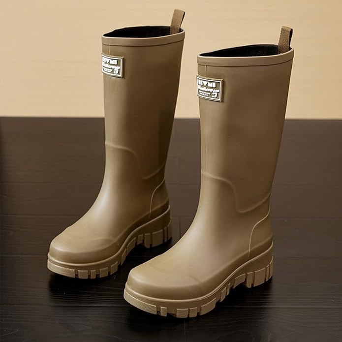 Nutropa Waterproof Mid Calf Women Rain Boots Lightweight Comfortable Wide Calf Garden Shoes