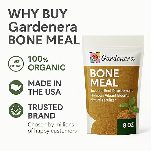 𝐁𝐄𝐒𝐓𝐒𝐄𝐋𝐋𝐄𝐑 Organic Bone Meal Fertilizer by Gardenera (4-12-0 NPK) All-Natural Plant Food Source of Nitrogen and Phosphorus for Bulbs, Gardens, Potted Plants, Trees, and Shrubs - 5 QUARTS