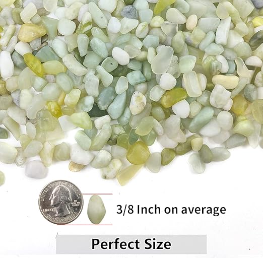 10LB Succulent and Cactus Jade Pebbles, 3/8 Inch Natural Decorative Polished Stones, River Rocks for Indoor Plants, Vases, Planters and Outdoor Gardening