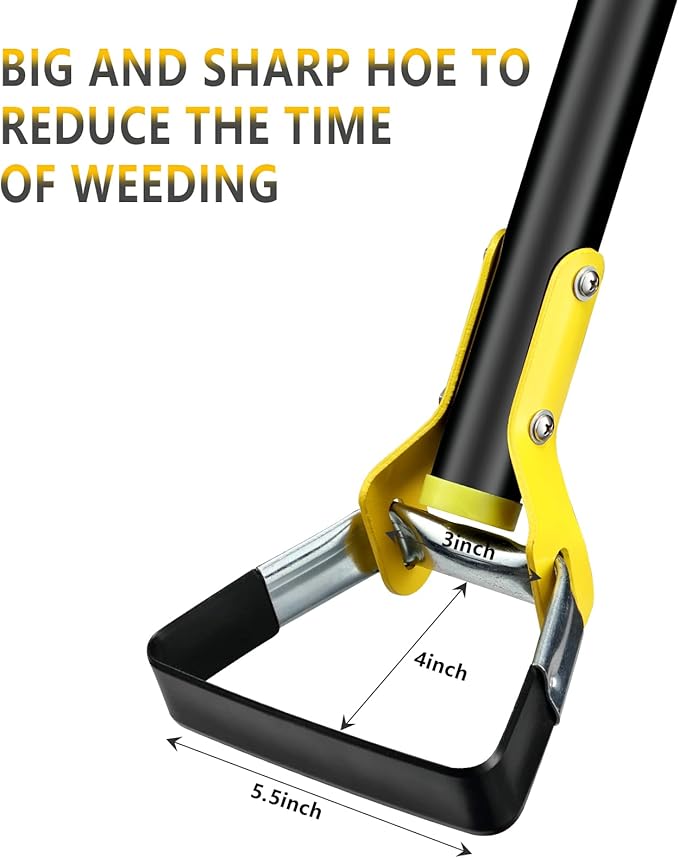 BsBsBest Scuffle Hoe Garden Tool, Stirrup Loop Hoe with 42 Inch Adjustable Long Hand, Great for Weeds in Backyard,Vegetable Garden